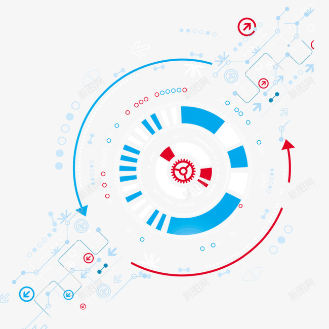 科技元素图标psd_新图网 https://ixintu.com 技术 科技元素 箭头图标 芯片