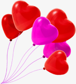 红色气球爱心海报背景七夕情人节素材