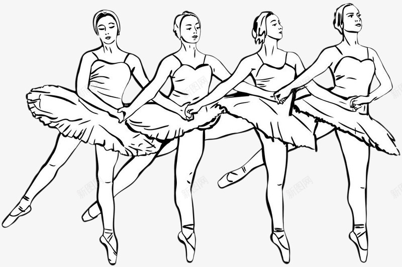 手绘黑色线条芭蕾舞者图标png_新图网 https://ixintu.com 服装 线条手绘 舞蹈 芭蕾 芭蕾舞者 芭蕾裙 裙子 跳舞 黑色