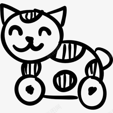 猫手绘玩具图标图标