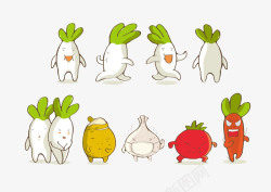 卡通红萝卜卡通蔬菜家族高清图片
