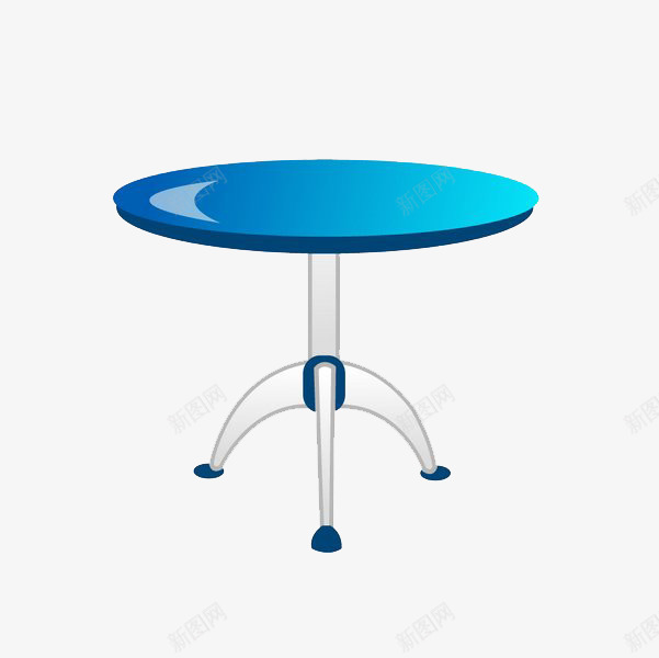 蓝色小圆桌png免抠素材_新图网 https://ixintu.com 卡通 商品 圆桌 蓝色