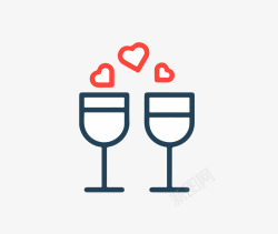 简笔素描电脑图标下载情侣喝酒元素矢量图图标高清图片