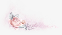 手绘粉色花卉花框素材