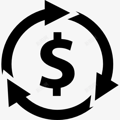 投资回报图标png_新图网 https://ixintu.com SEM SEO 商业符号 回报 圆形 投资 标志 箭头的圆圈 美元