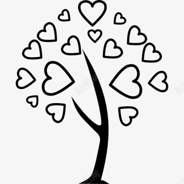 园林素材爱情的树图标图标