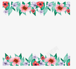 樱花边框手绘水彩花朵边框矢量图高清图片