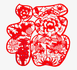中国风福字贴素材