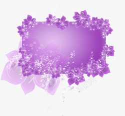 紫色花卉边框海报背景七夕情人节素材