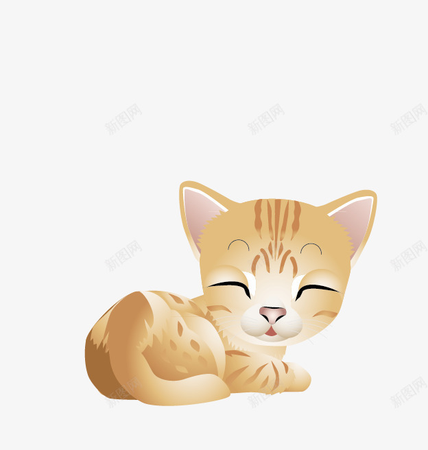 黄色小猫png免抠素材_新图网 https://ixintu.com 卡通 小猫 猫 猫咪 花猫 黄色