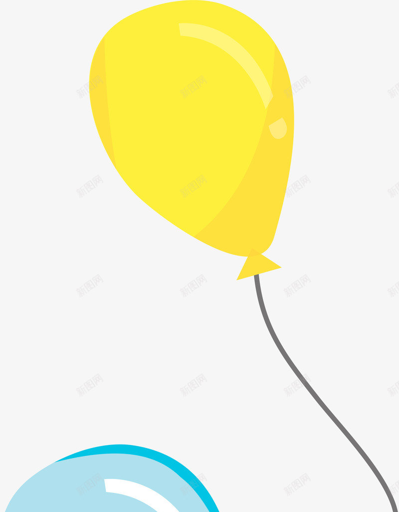 卡通气球矢量图ai免抠素材_新图网 https://ixintu.com AI 卡通 可爱 喜庆 天空 手绘 插画 气氛 气球 玩具 线条 节日 蓝色 黄色 矢量图