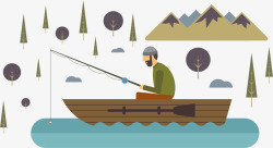 钓鱼和冒险矢量图素材