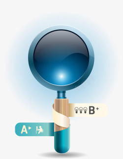 创意放大镜分类标签矢量图素材
