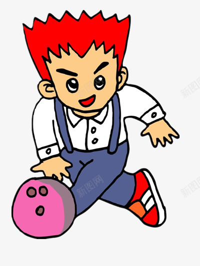 拍皮球的红头发儿童png免抠素材_新图网 https://ixintu.com 人物 卡通 娱乐 运动
