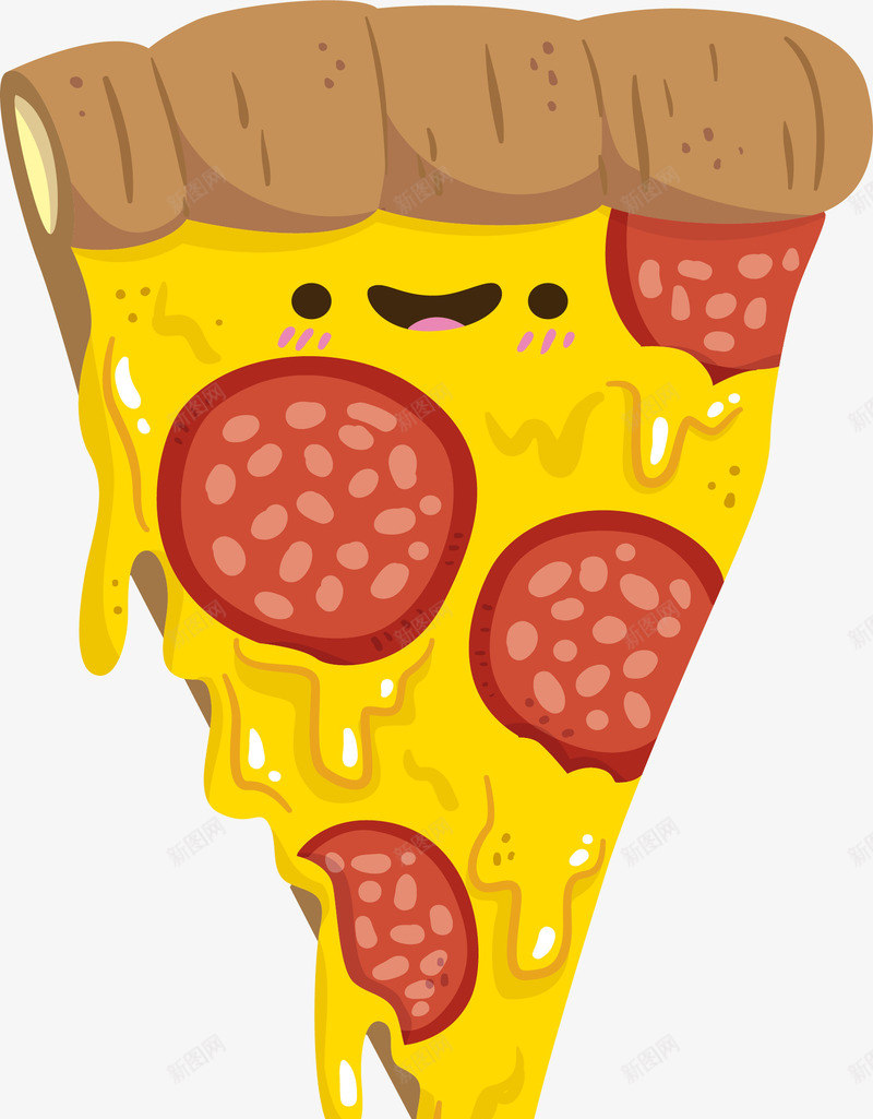 卡通笑脸芝士披萨png免抠素材_新图网 https://ixintu.com 卡通披萨 矢量素材 笑脸披萨 美味披萨 芝士披萨