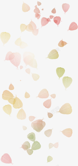秋天花卉水彩飘落的叶子高清图片