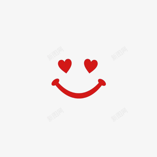 红色微笑脸png免抠素材_新图网 https://ixintu.com 创意表情 可爱 好色 心形 期待 笑脸插画