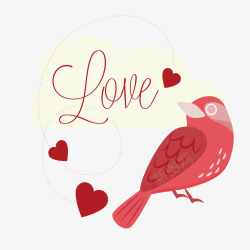 有意义的红色爱情鸟专属定制矢量图高清图片