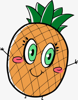 菠萝笑脸可爱的菠萝矢量图高清图片