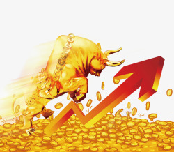 堆积的金币免抠PNG金融财富上涨增值高清图片