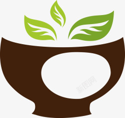 茶叶标志茶叶底纹一片茶叶矢量图高清图片