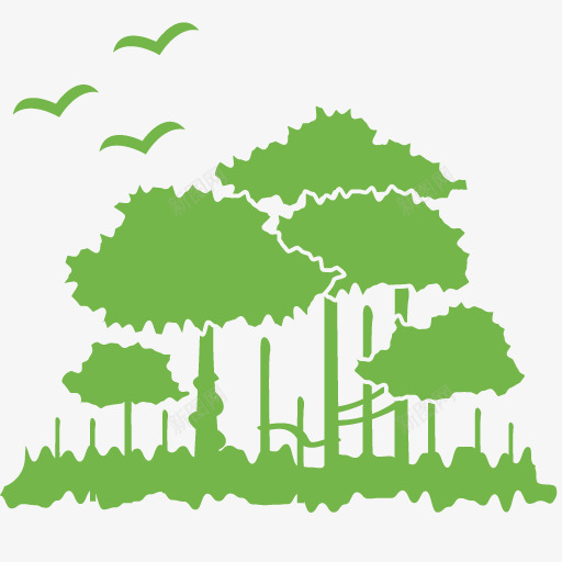绿色树背景png免抠素材_新图网 https://ixintu.com 森林 绿树 绿色