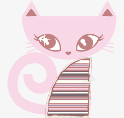 粉色猫咪矢量图素材