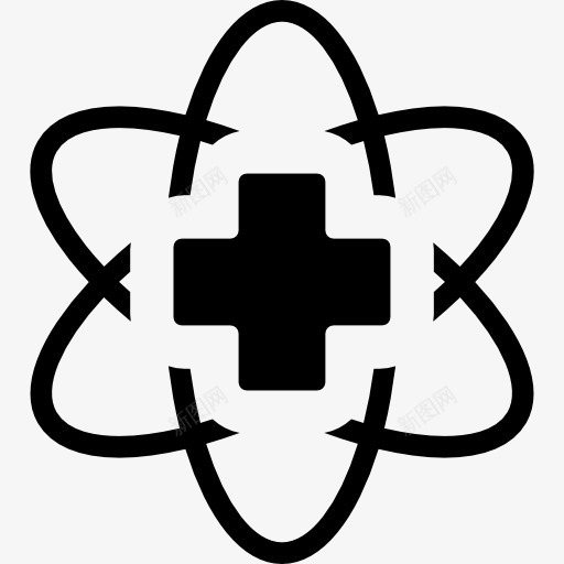 医疗科技的象征图标png_新图网 https://ixintu.com 交叉 医疗 原子技术 技术 标志 科技 符号