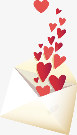 二月情人节创意信封书信爱心图高清图片