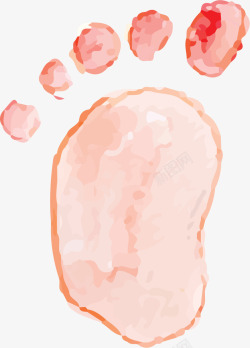 宝宝脚印创意水彩脚印装饰插画高清图片