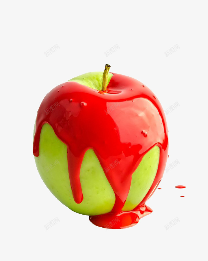 盖满红漆的苹果png免抠素材_新图网 https://ixintu.com 水果 油漆 红漆 红色油漆 苹果 苹果上的油漆