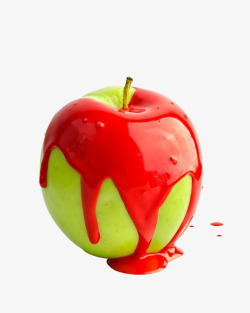 盖满红漆的苹果素材
