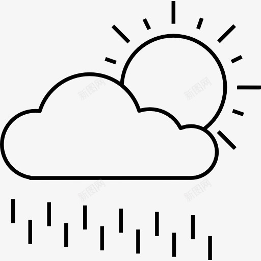 下雨的云太阳图标png_新图网 https://ixintu.com 云 冬天季节 冬天的太阳 天气 雨