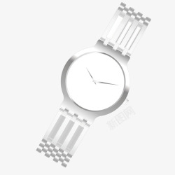 灰色质感金属手表矢量图素材