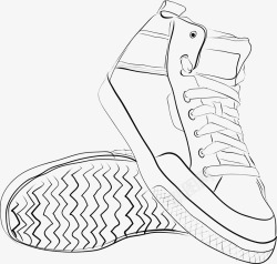 时尚防滑鞋手绘白色球鞋矢量图图标高清图片