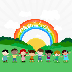 彩虹高清素材儿童节矢量图高清图片