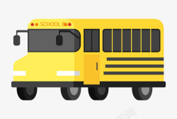 工具开学设计手绘黄色的校车图高清图片