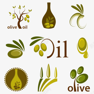 卡通橄榄油合集图标图标