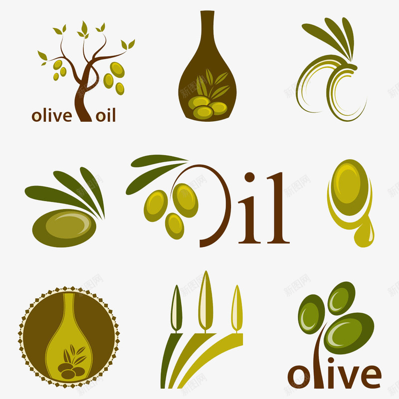 卡通橄榄油合集图标psd_新图网 https://ixintu.com olive 合集 橄榄 橄榄树 橄榄油 橄榄油图标
