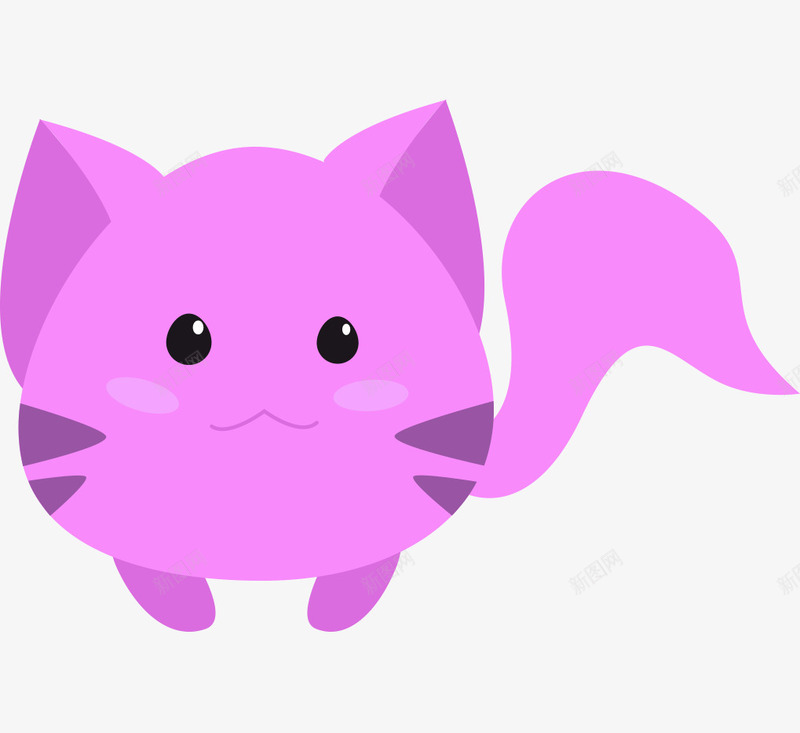 卡通手绘粉红色可爱小猫矢量图ai免抠素材_新图网 https://ixintu.com 卡通的动物 可爱的小猫 手绘的小猫 粉红色的小猫 矢量图