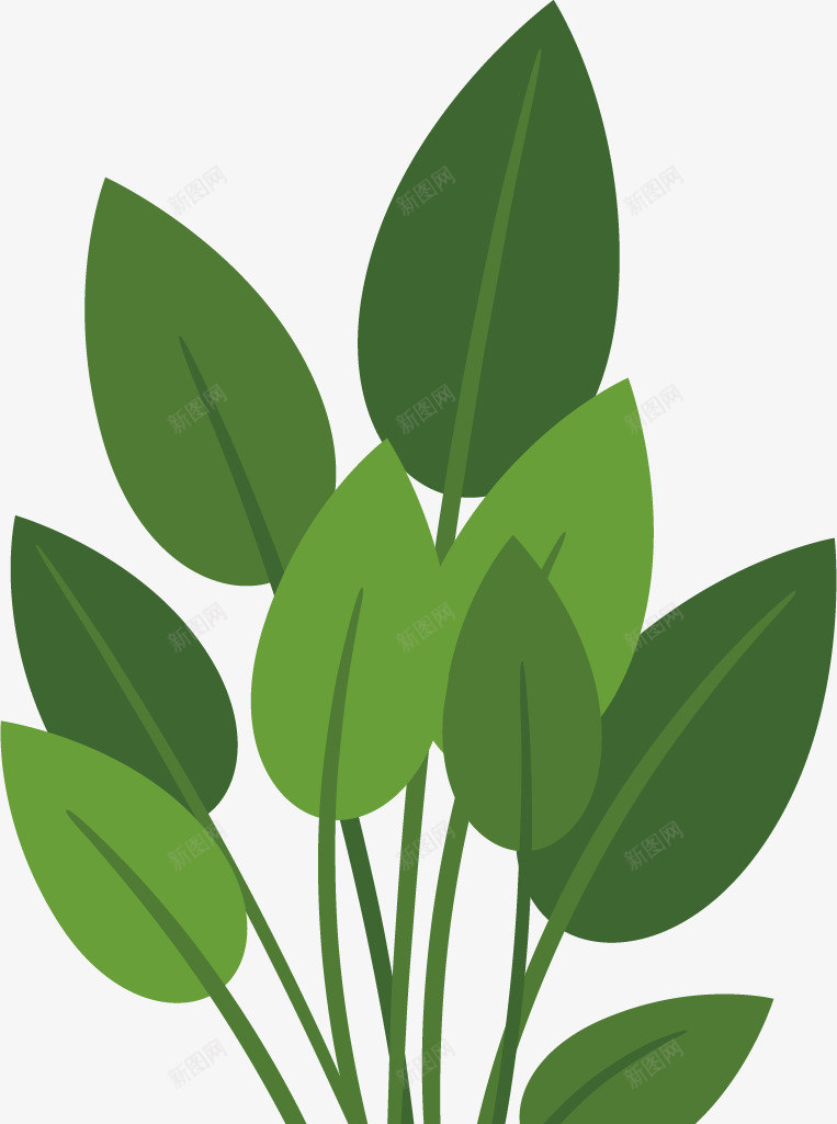 水彩绿色植物矢量图ai免抠素材_新图网 https://ixintu.com 创意 卡通手绘 叶子 植物 水彩 盆栽 绿色 矢量图