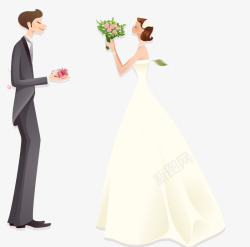 卡通情侣求婚结婚婚礼情人节广告素材