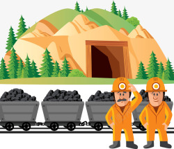 煤矿插画素材