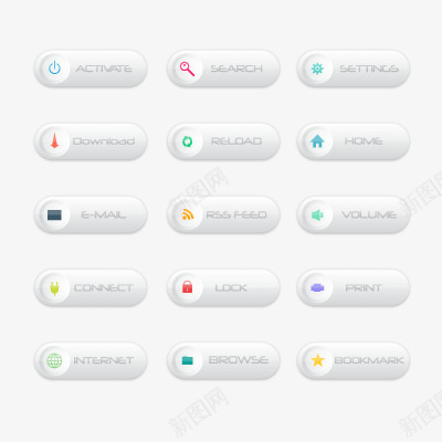 元素网页小图标集合png_新图网 https://ixintu.com 图标元素 小图标集合 按钮图标 矢量元素 网页设计