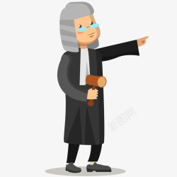 最高法院法官卡通人物插画矢量图高清图片