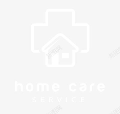 白色家庭护理服务标识图标图标