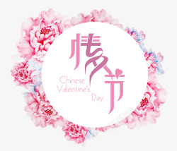 粉色的2月14字情人节鲜花背景高清图片