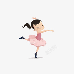 少儿芭蕾舞可爱的卡通芭蕾舞女孩广告高清图片