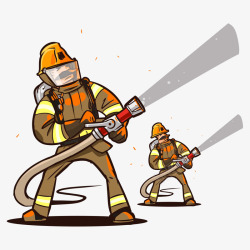 灭火的消防员矢量图素材