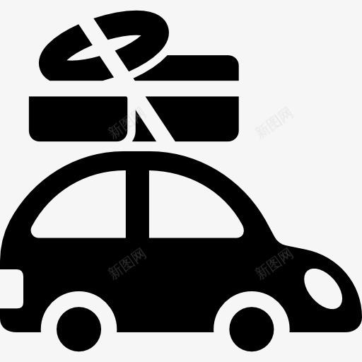 汽车行李架在屋顶上的图标png_新图网 https://ixintu.com 假期 屋顶 度假 汽车 箱包 行李箱 运输